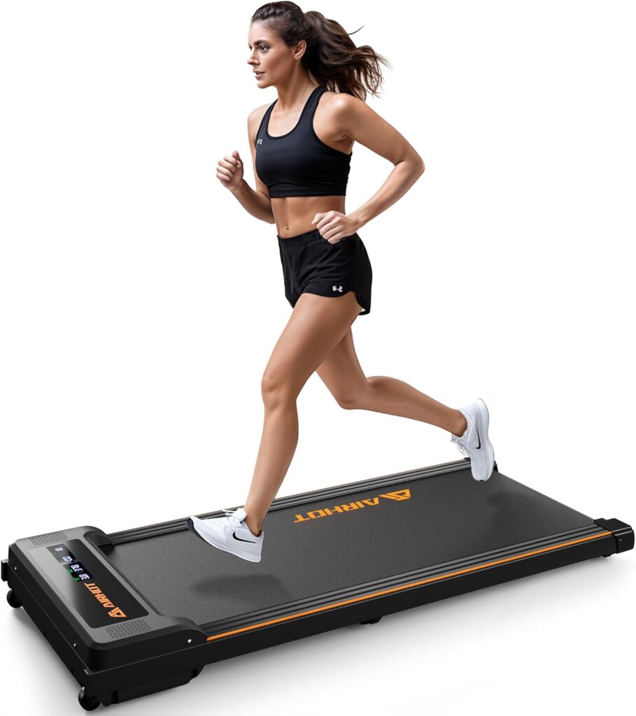 AIRHOT Walking Pad Treadmill, 2.5HP Under Desk Treadmill with Remote Control  LED Display, Quiet Desk Treadmill for Compact Space, Portable Treadmill for Home Office Use