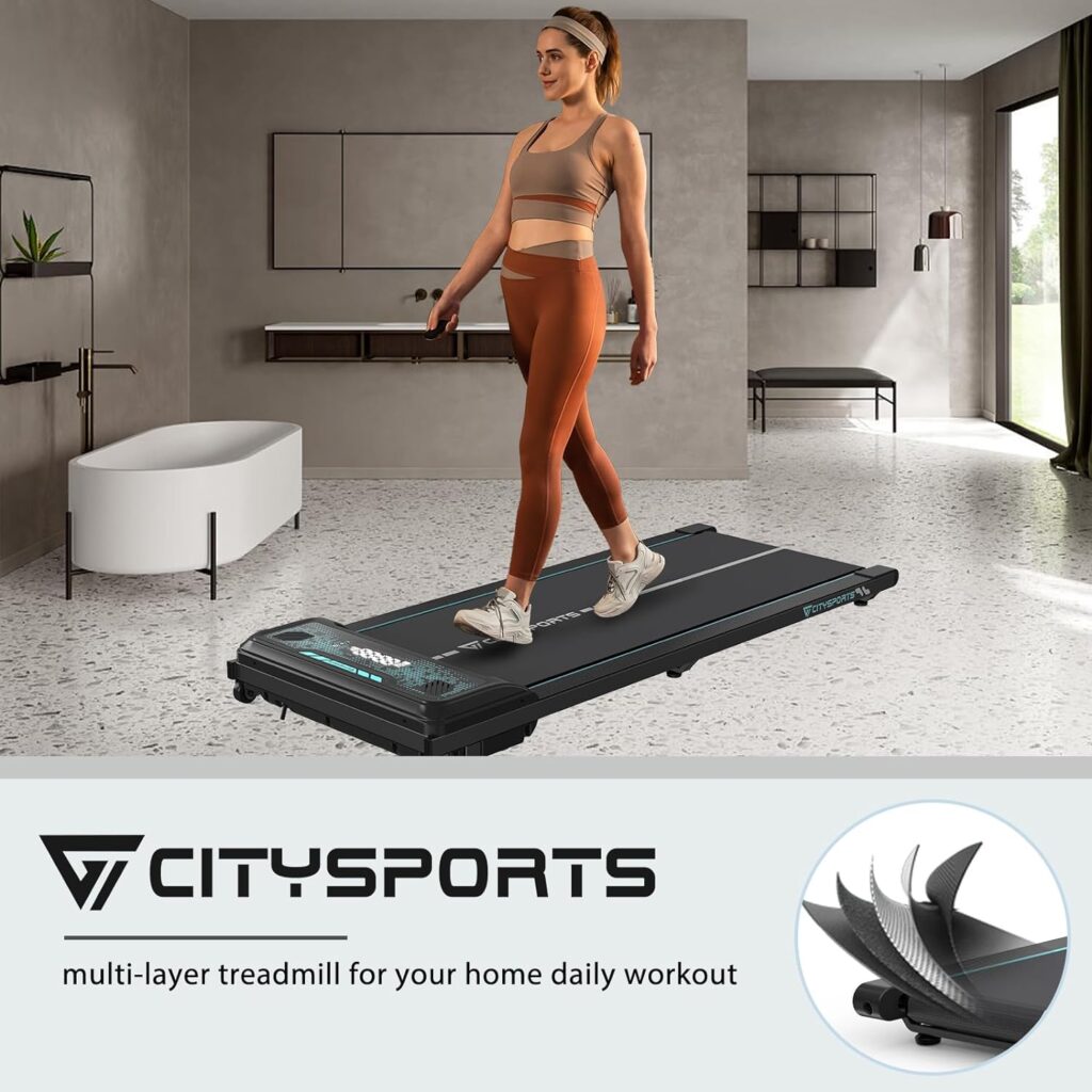 CITYSPORTS Treadmill Under Desk, Walking Pad Treadmill, Treadmill Ultra Slim  Portable for Home