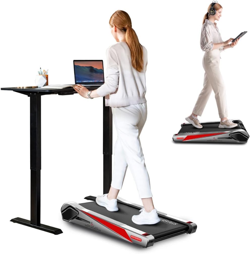 Egofit Walker Pro Under Desk Treadmill Walking Pad Small Compact Walking Treadmill with Incline 5° Fit Standing Desk, RemoteAPP Control