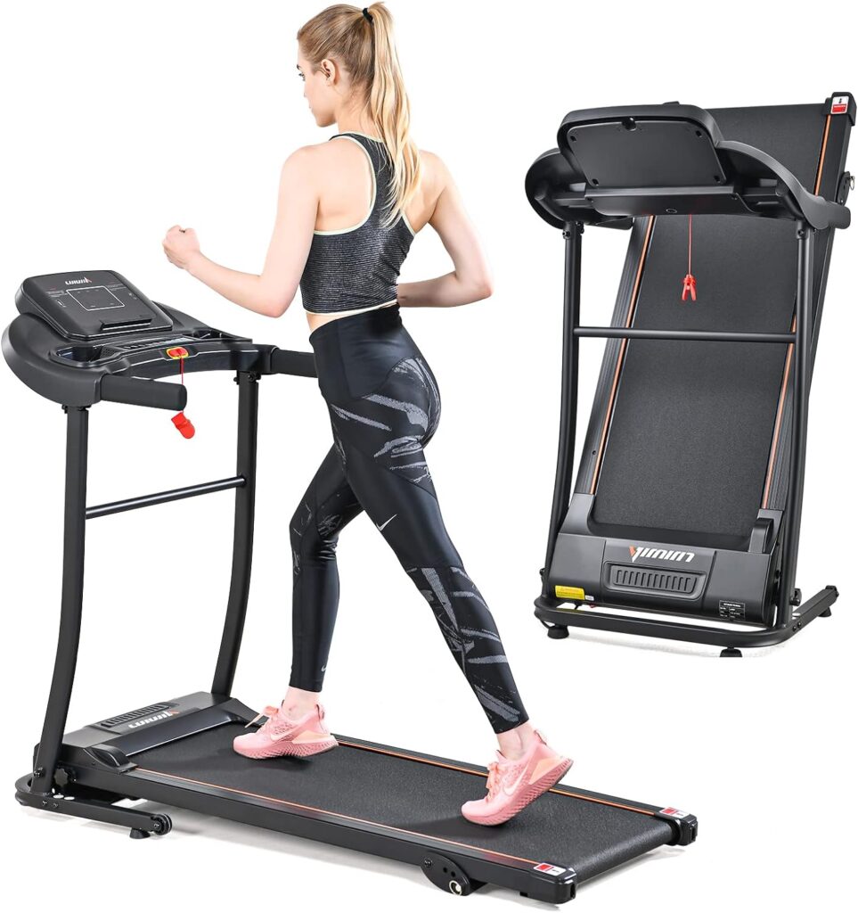 LIJIUJIA Folding Treadmill, 2.5HP Portable Treadmill Mini with Manual Incline  12 Preset PROG for Home Office Small Space, Walking Running Electric Treadmill with LED Display  APP  Cup Holder