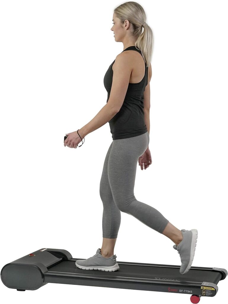 Sunny Health  Fitness Slim Under Desk Walking Running Treadpad with Remote Control, Improved Safety, Energy-Efficient Design, and Optional SunnyFit® App Enhanced Bluetooth Connectivity