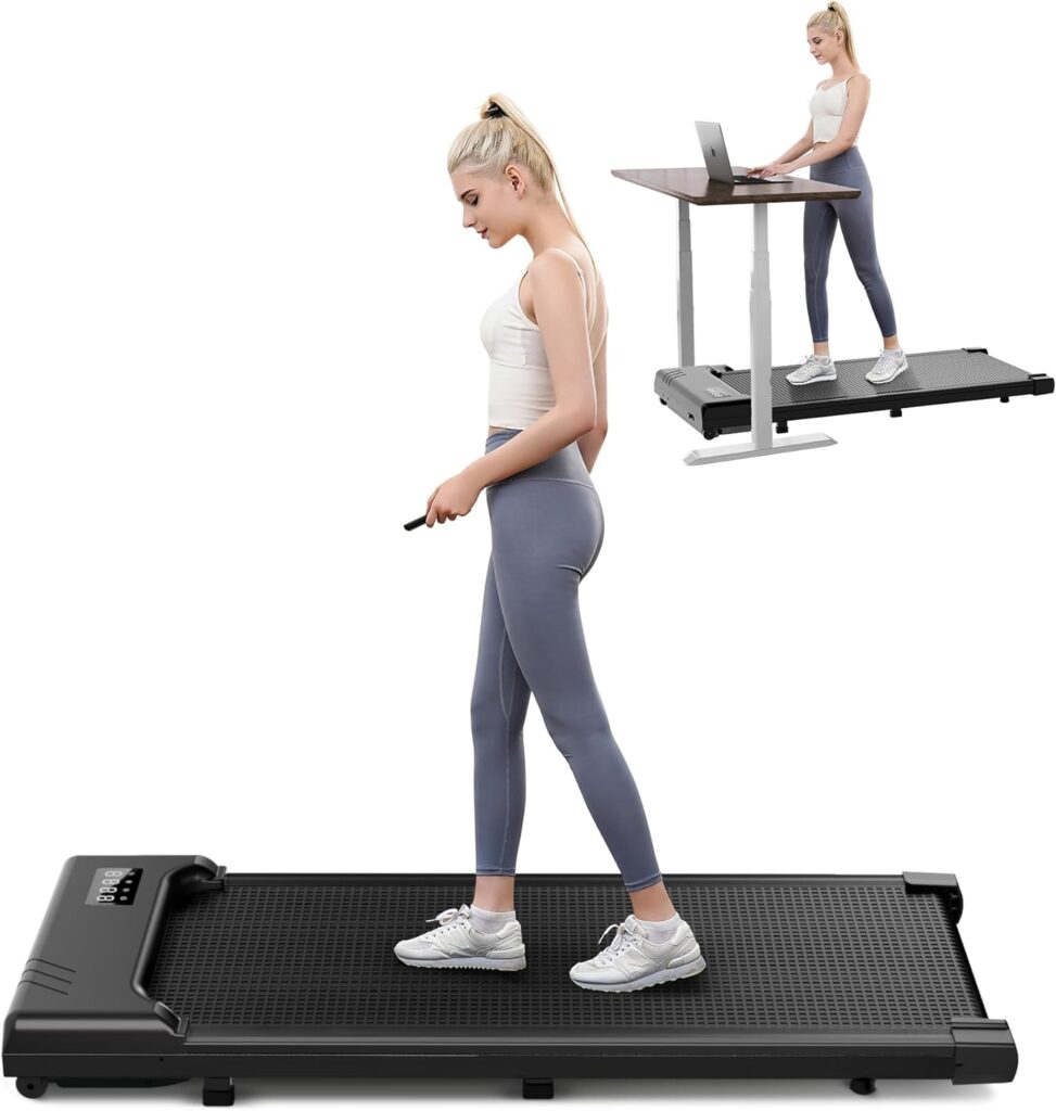 THAILE Walking Pad Treadmill, Under Desk Treadmills for Home/Office Portable Mini Treadmill with Remote Control, 300 lbs Capacity, LED Display, 2.5 HP Walking Jogging Machine for Small Spaces