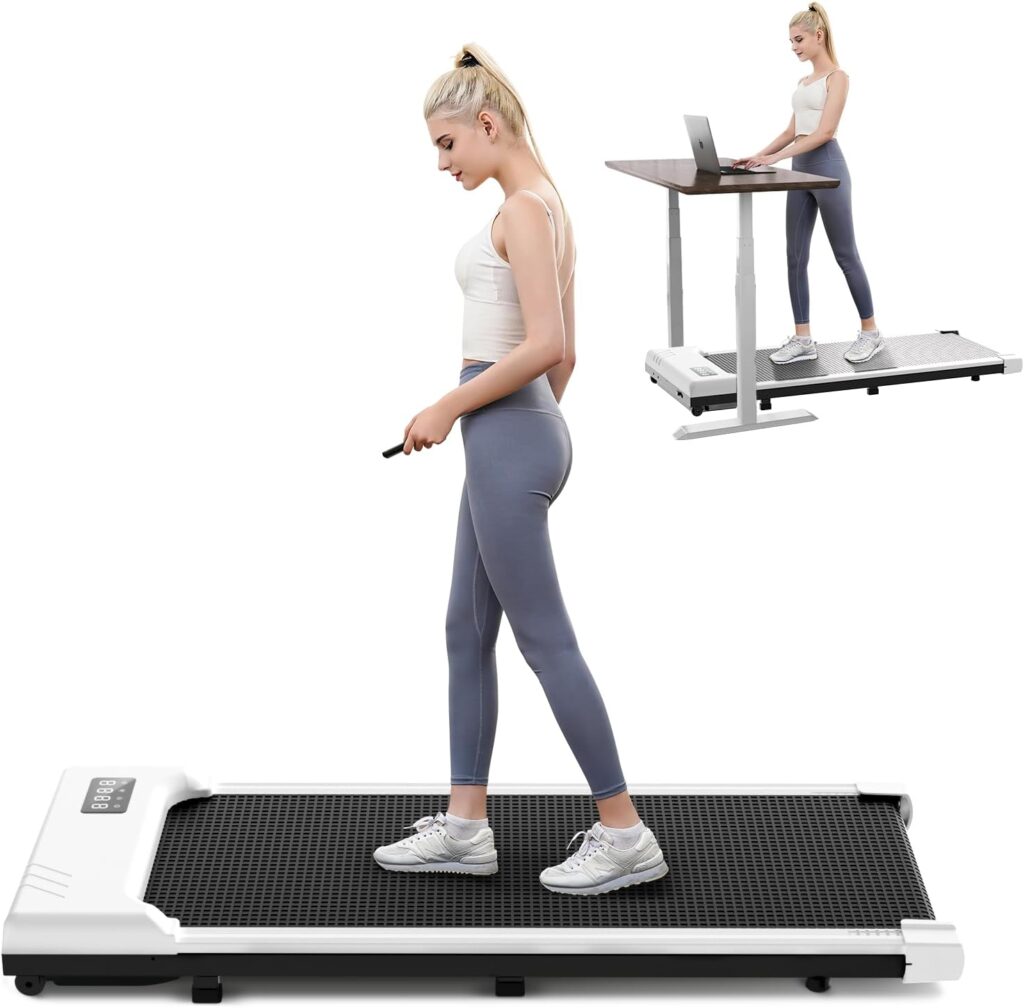 THAILE Walking Pad Treadmill, Under Desk Treadmills for Home/Office Portable Mini Treadmill with Remote Control, 300 lbs Capacity, LED Display, 2.5 HP Walking Jogging Machine for Small Spaces