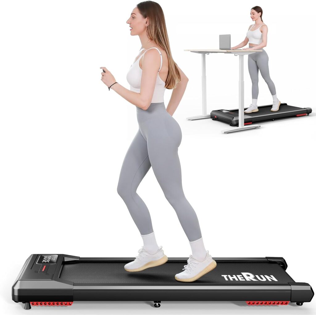 THERUN Walking Pad, 2.5 HP Under Desk Treadmill with Remote Control for Walking and Jogging, 265lbs Capacity Widen Running Belt Portable Walking Desk Treadmill LED Display for Home/Office