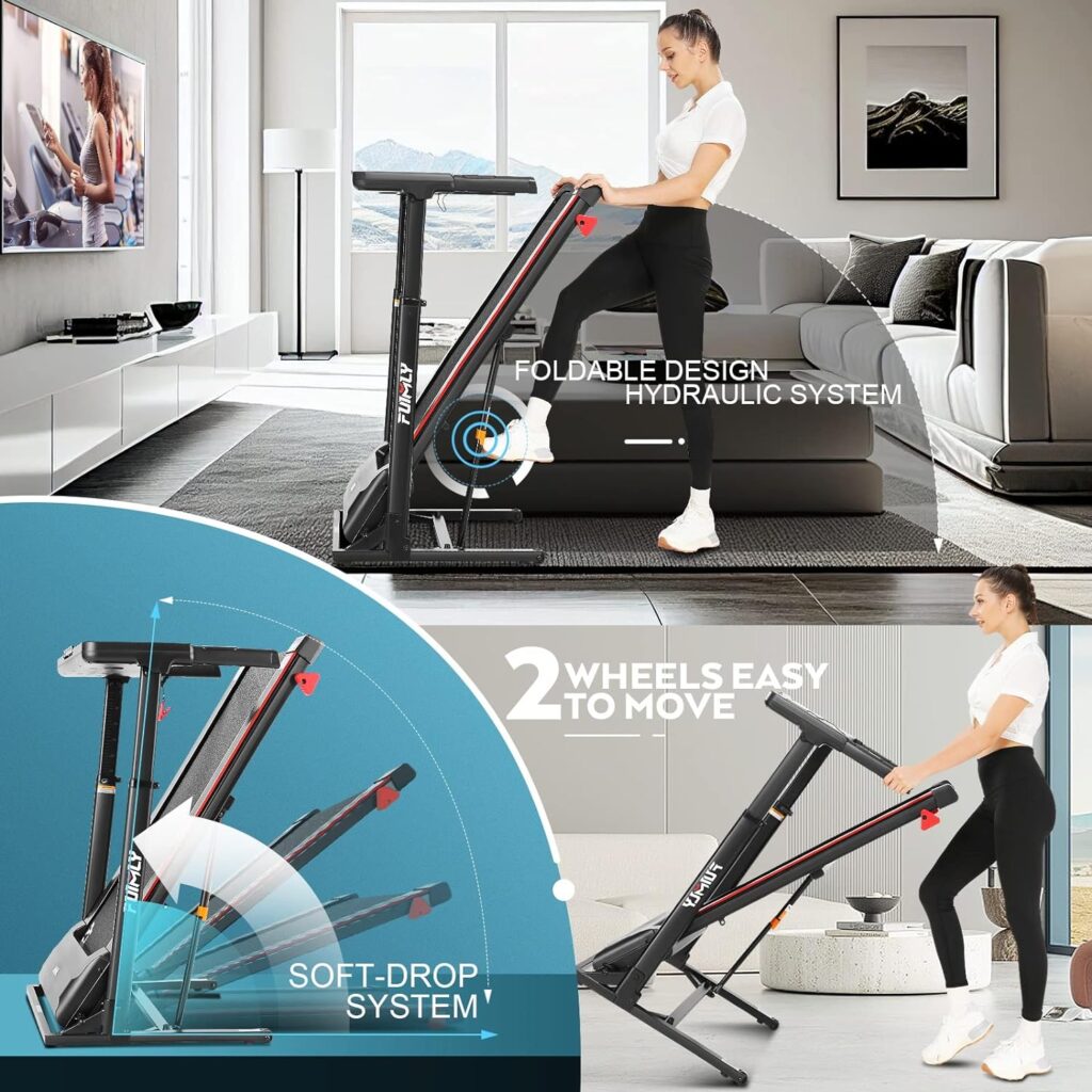 Treadmill with Desk Workstation  Adjustable Height, 300 LBS Weight Capacity, Folding Treadmill with Incline, Bluetooth Speaker  App, Portable Walking Pad Treadmill with Desktop for Home Office