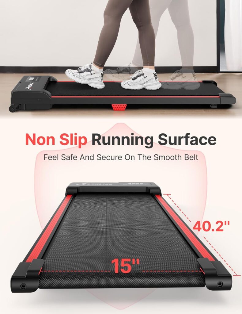 Walking Pad, Rockvale Under Desk Treadmill for Home Office, Portable Mini Treadmill with Remote Control, 2.5 HP Walking Jogging Machine in LED Display, 265 lbs Weight Capacity, Free Installation